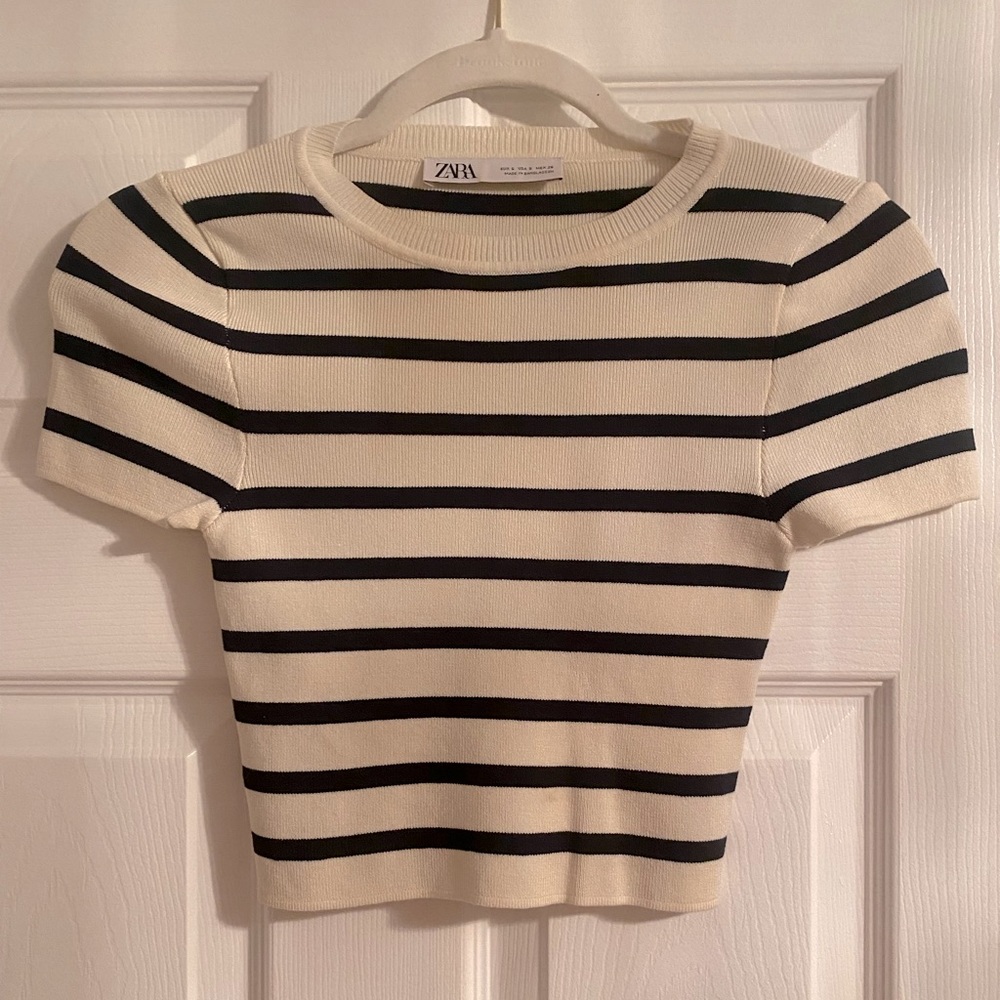 Zara striped crop top